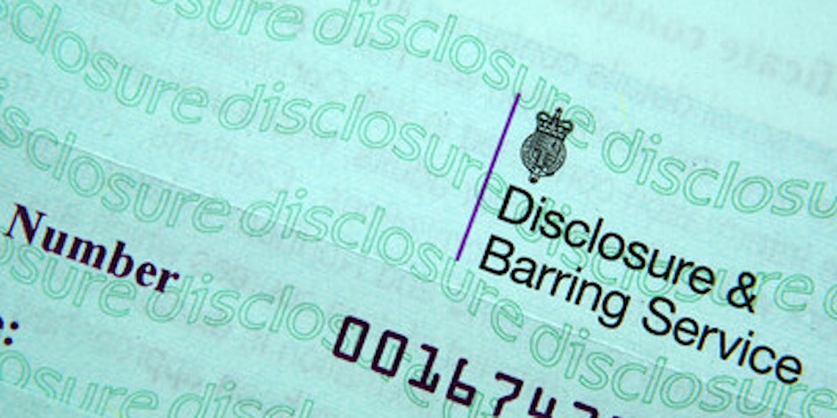 Close up of DBS certificate